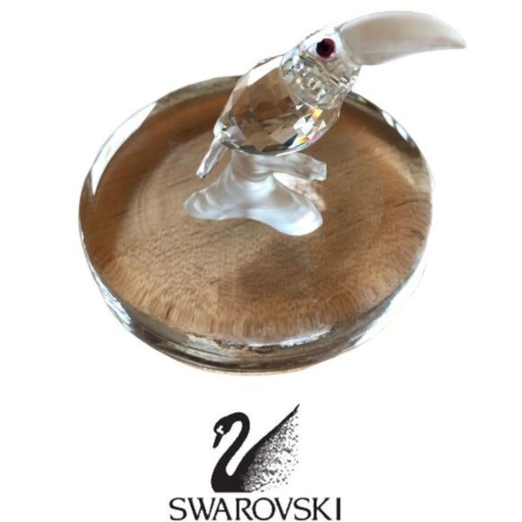 Swarovski Crystal Austria Retired Toucan Bird on Branch Lg Authentic - Picture 1 of 4